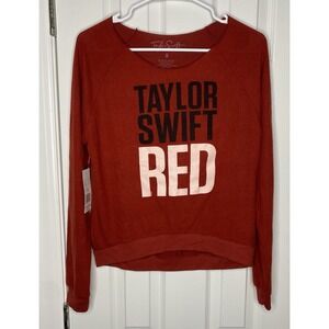 Taylor Swift Women's Official Red Era Off Shoulder Sweater Red Size Small‎ New